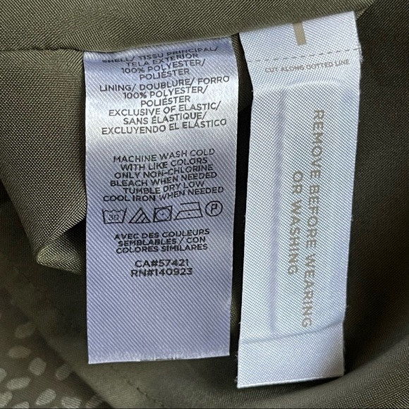 LOFT Fresh Ivy Green Smocked Yoke Swing Dress Women Size XL Long Sleeve Olive - Picture 11 of 11